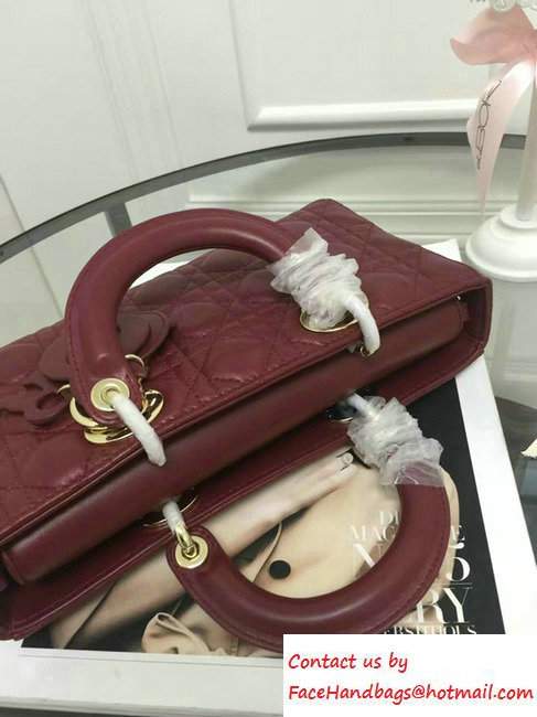 Dior Cannage Lambskin Runway Bag Burgundy 2016 - Click Image to Close