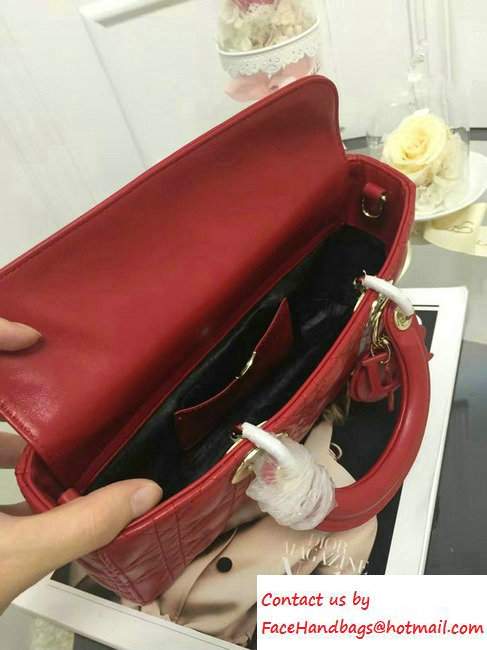 Dior Cannage Lambskin Runway Bag Red 2016