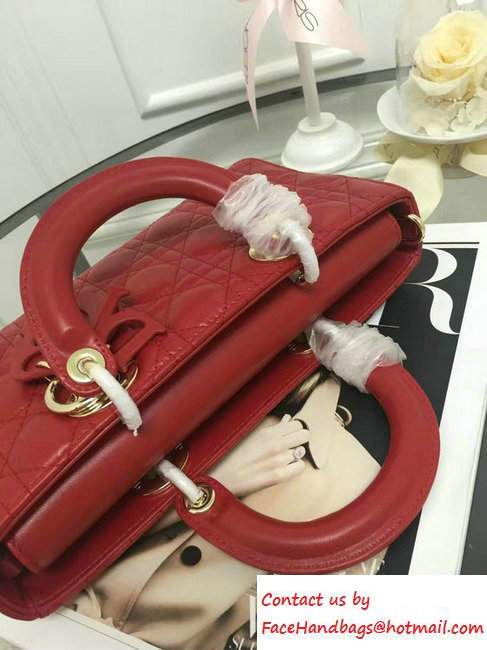 Dior Cannage Lambskin Runway Bag Red 2016 - Click Image to Close