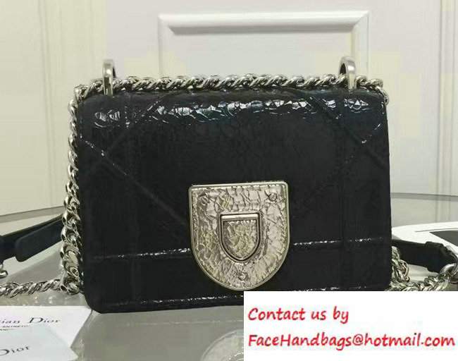 Dior Diorama Club Ceramic-Effect Deerskin Bag Black 2016