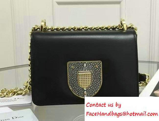 Dior Diorama Club Glossy Calfskin Bag Black 2016