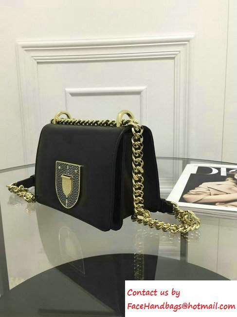 Dior Diorama Club Glossy Calfskin Bag Black 2016