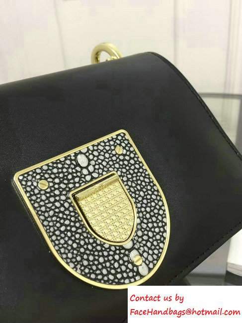 Dior Diorama Club Glossy Calfskin Bag Black 2016 - Click Image to Close