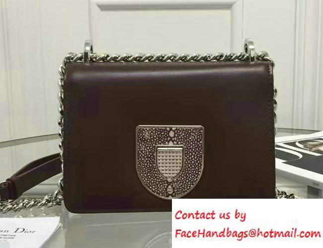 Dior Diorama Club Glossy Calfskin Bag Burgundy 2016