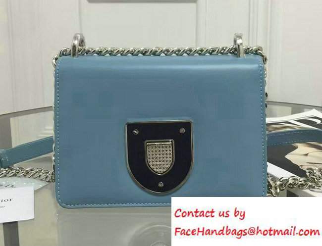 Dior Diorama Club Glossy Calfskin Bag Ice Blue 2016