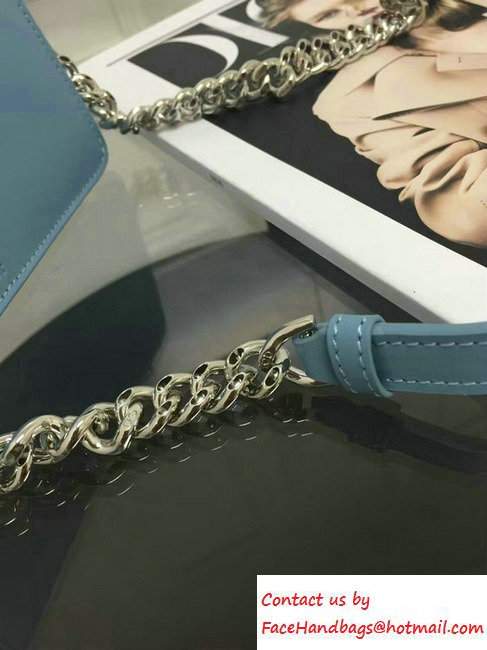 Dior Diorama Club Glossy Calfskin Bag Ice Blue 2016