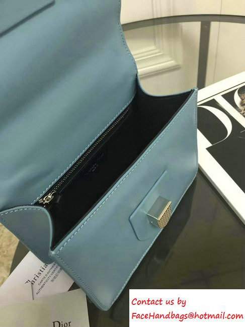 Dior Diorama Club Glossy Calfskin Bag Ice Blue 2016