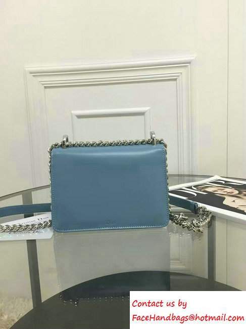 Dior Diorama Club Glossy Calfskin Bag Ice Blue 2016 - Click Image to Close