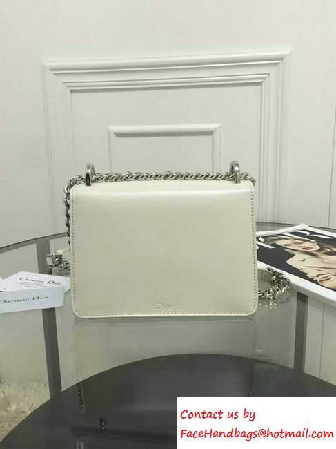 Dior Diorama Club Glossy Calfskin Bag White 2016 - Click Image to Close