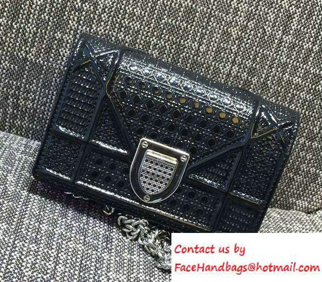 Dior Perforated Metallic Calfskin Diorama Micro Flap Bag Black 2016 Dior Perforated Metallic Calfskin Diorama Micro Flap Bag Black 2016