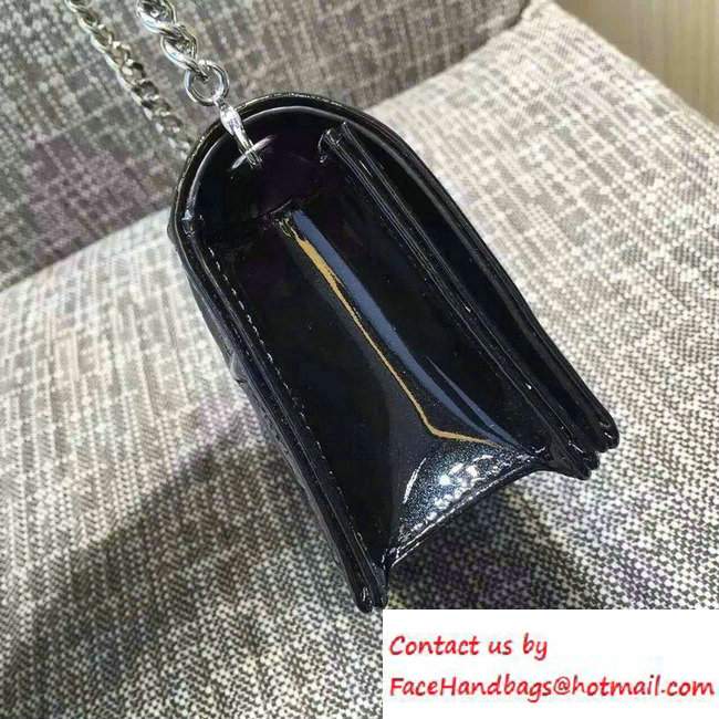 Dior Perforated Metallic Calfskin Diorama Micro Flap Bag Black 2016 - Click Image to Close