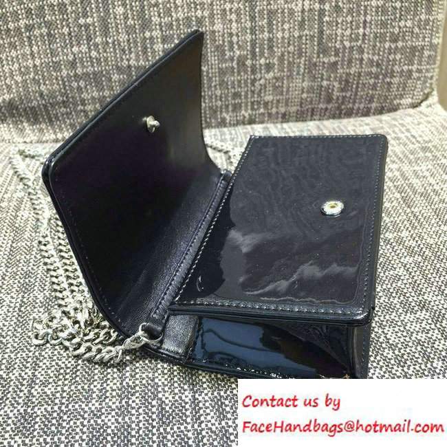 Dior Perforated Metallic Calfskin Diorama Micro Flap Bag Black 2016