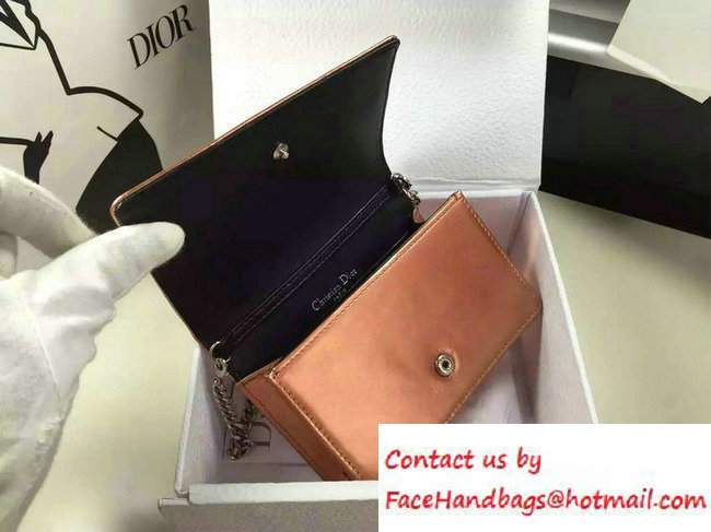 Dior Perforated Metallic Calfskin Diorama Micro Flap Bag Orange 2016 - Click Image to Close