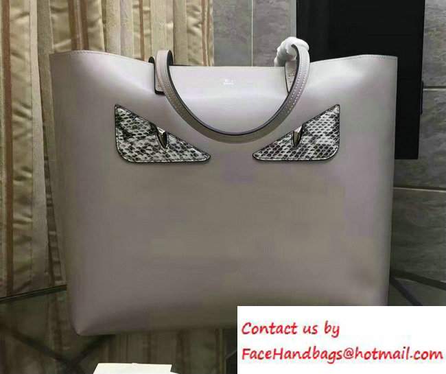 Fendi Bag Bugs Monster Eye Roll Shopping Bag Gray 2016