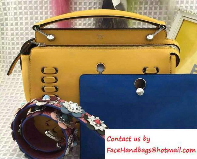 Fendi Braided Dotcom Bag Yellow With Floral Strap You 2016