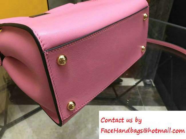 Fendi Calfskin Edge Detail Peekaboo Mini Bag Pink/Black 2016
