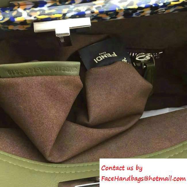 Fendi Camouflage Hardware Large Peekaboo Bag Dark Green 2016 - Click Image to Close