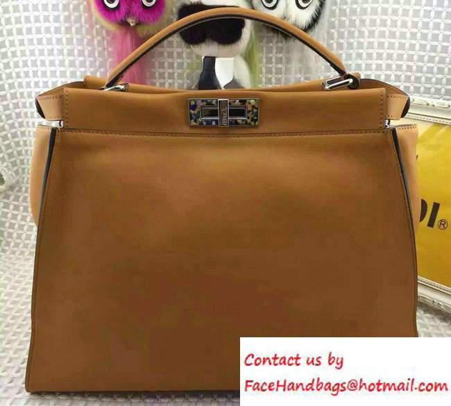 Fendi Camouflage Hardware Large Peekaboo Bag Khaki 2016