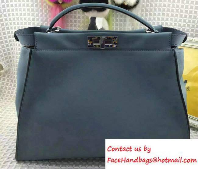 Fendi Camouflage Hardware Large Peekaboo Bag Light Blue 2016