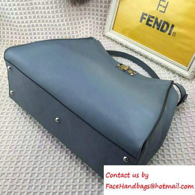 Fendi Camouflage Hardware Large Peekaboo Bag Light Blue 2016 - Click Image to Close