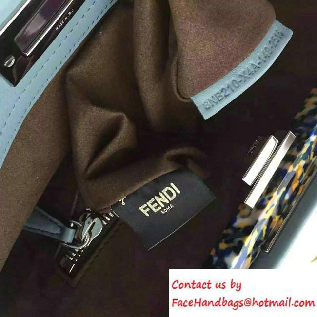 Fendi Camouflage Hardware Large Peekaboo Bag Light Blue 2016