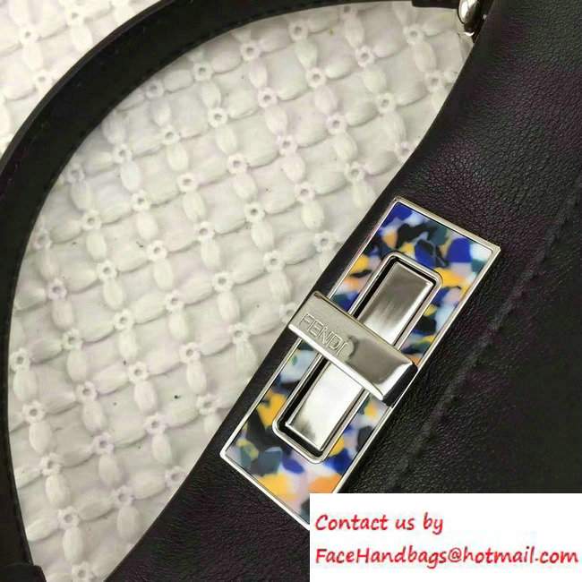Fendi Camouflage Hardware Medium Peekaboo Bag Black 2016