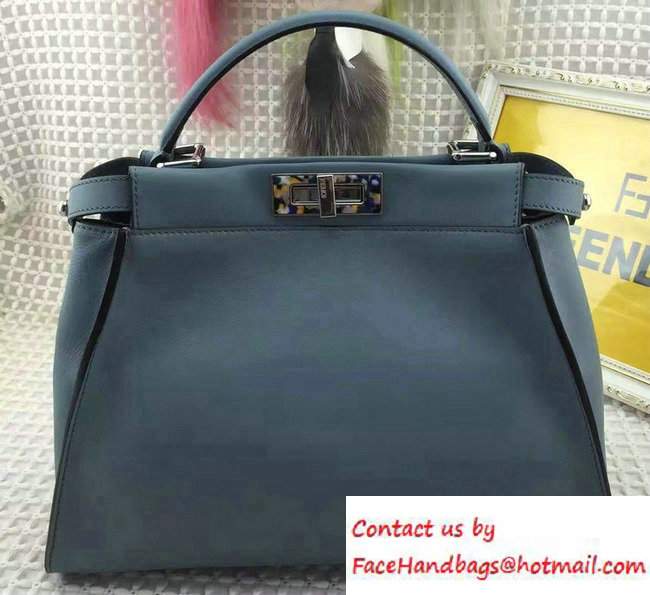 Fendi Camouflage Hardware Medium Peekaboo Bag Light Blue 2016