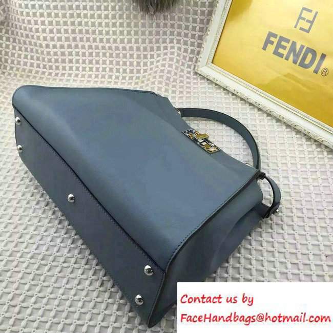 Fendi Camouflage Hardware Medium Peekaboo Bag Light Blue 2016 - Click Image to Close