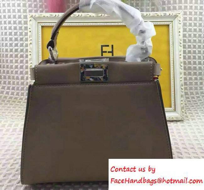 Fendi Camouflage Hardware Mini Peekaboo Bag Camel 2016