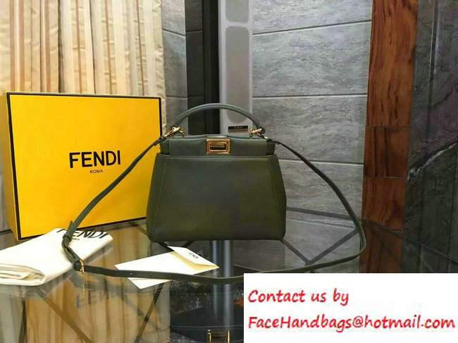 Fendi Mini Peekaboo Bag Army Green 2016