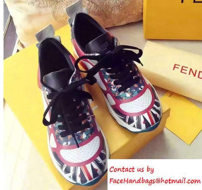 Fendi Multicolor Granite Print Sneakers Black 2016