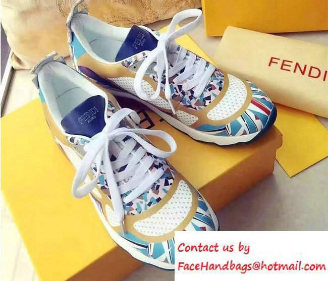 Fendi Multicolor Granite Print Sneakers White 2016