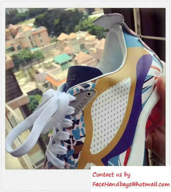 Fendi Multicolor Granite Print Sneakers White 2016