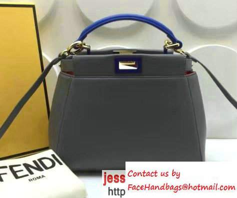 Fendi Peekaboo Mini Bag Gray/Blue 2016 Fendi Peekaboo Mini Bag Gray/Blue 2016