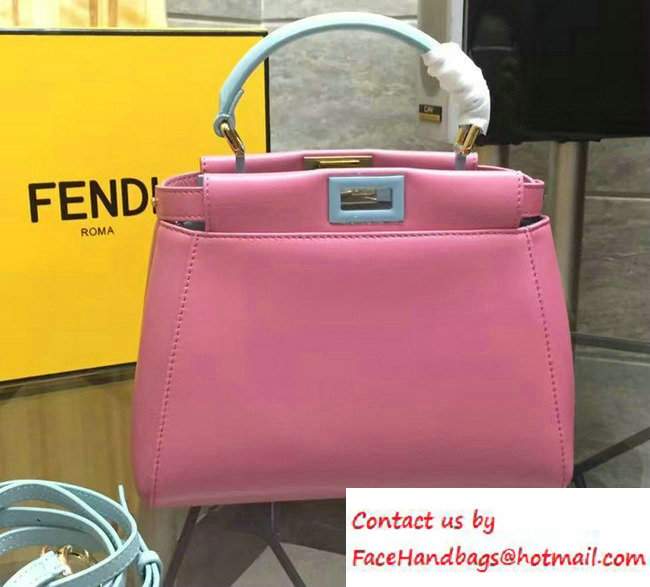 Fendi Peekaboo Mini Bag Pink/Cyan 2016 Fendi Peekaboo Mini Bag Pink/Cyan 2016
