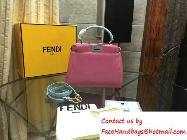 Fendi Peekaboo Mini Bag Pink/Cyan 2016