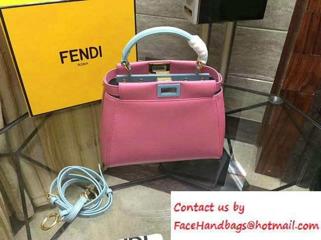 Fendi Peekaboo Mini Bag Pink/Cyan 2016