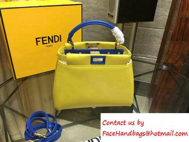 Fendi Peekaboo Mini Bag Yellow/Blue 2016