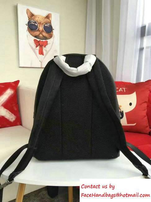 Fendi Roman Leather Faces Selleria Backpack Bag Black/Camel 2016