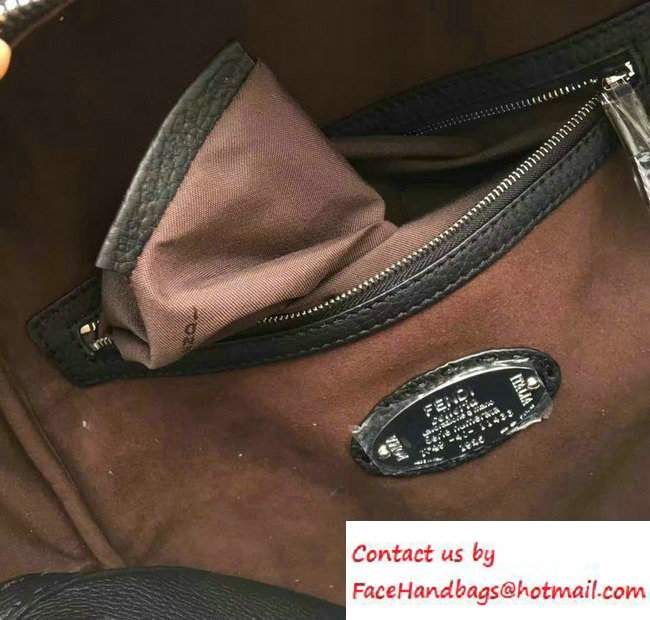 Fendi Roman Leather Faces Selleria Backpack Bag Black/Camel 2016