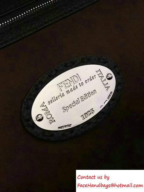 Fendi Roman Leather Faces Selleria Backpack Bag Black/Red 2016