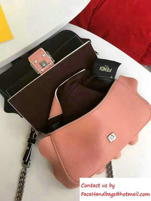 Fendi Wavy Double Micro Baguette Bag Pink/Black 2016
