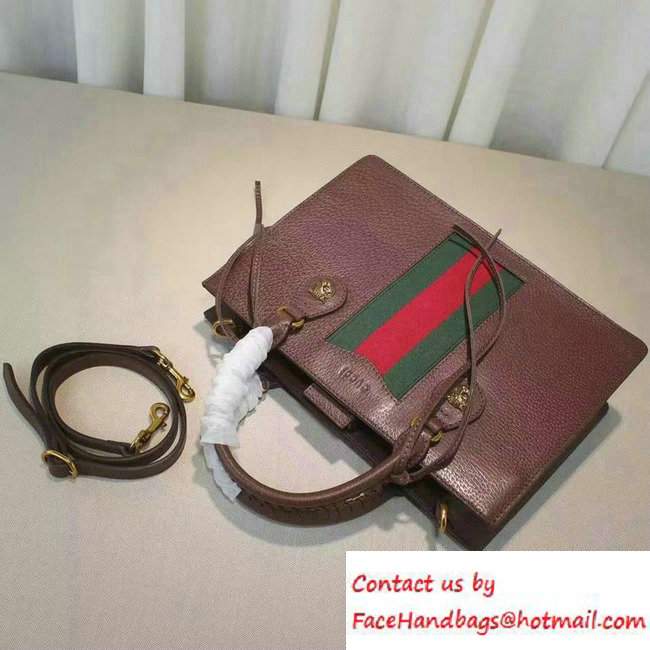 Gucci Animalier Textured Leather Top Handle Medium Bag 431277 Coffee 2016
