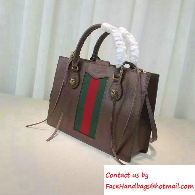 Gucci Animalier Textured Leather Top Handle Medium Bag 431277 Coffee 2016 - Click Image to Close