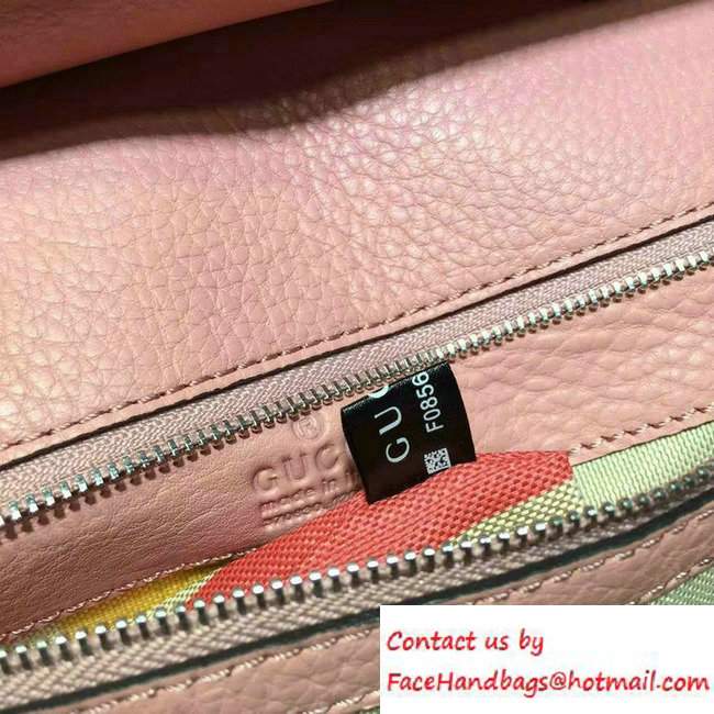 Gucci Bamboo Daily Leather Top Handle Large Bag 370830 Pink - Click Image to Close