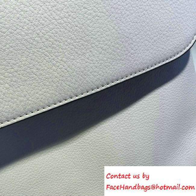 Gucci Bamboo Daily Leather Top Handle Large Bag 370830 White