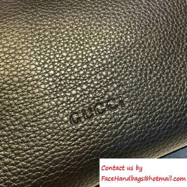 Gucci Bamboo Daily Leather Top Handle Medium Bag 392013 Black - Click Image to Close