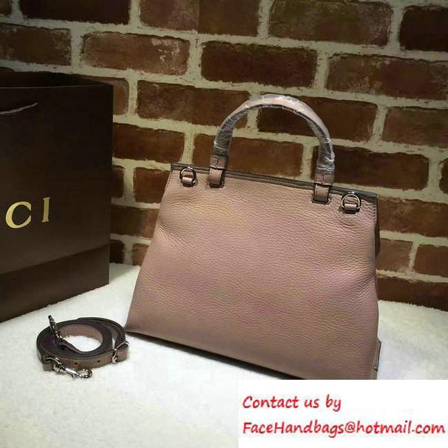 Gucci Bamboo Daily Leather Top Handle Medium Bag 392013 Nude Pink - Click Image to Close
