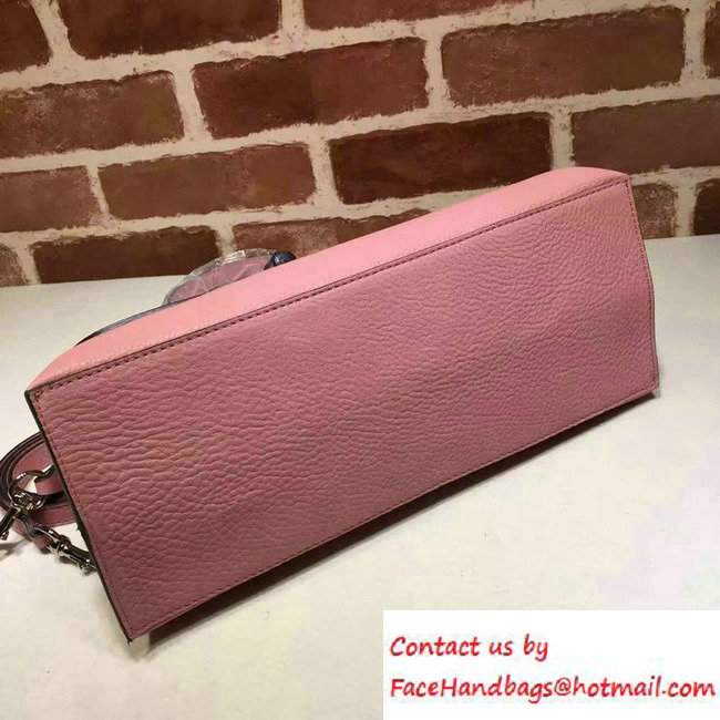 Gucci Bamboo Daily Leather Top Handle Medium Bag 392013 Pink