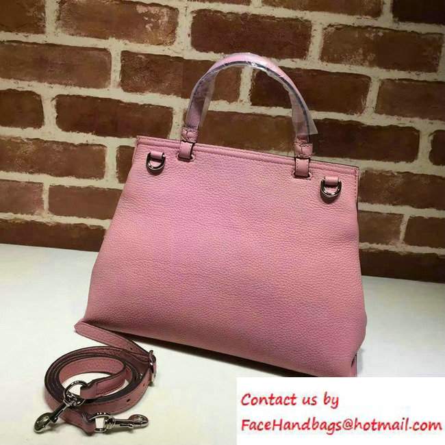 Gucci Bamboo Daily Leather Top Handle Medium Bag 392013 Pink